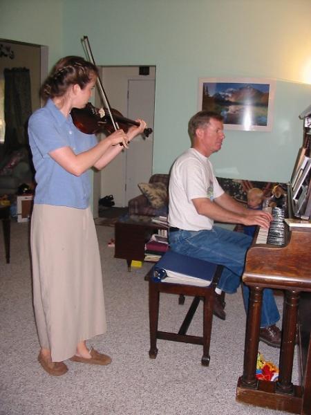 Jana plays violin well