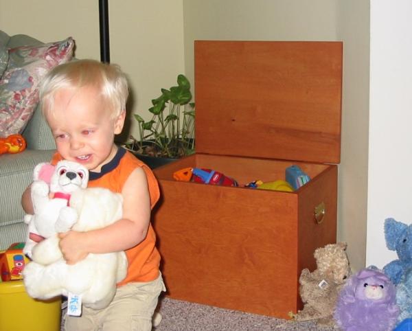 Daddy made Adair a toy box